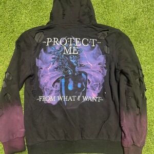 Iro-Ochi "Protect Me From What I Want" Distressed Hoodie (L)